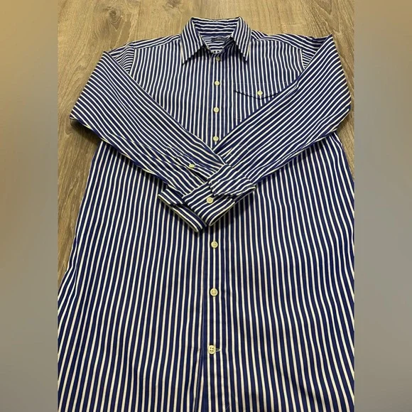 Polo Ralph Lauren Blue Pinstripe Long Sleeve Long Shirt Dress Size S - Picture 2 of 11